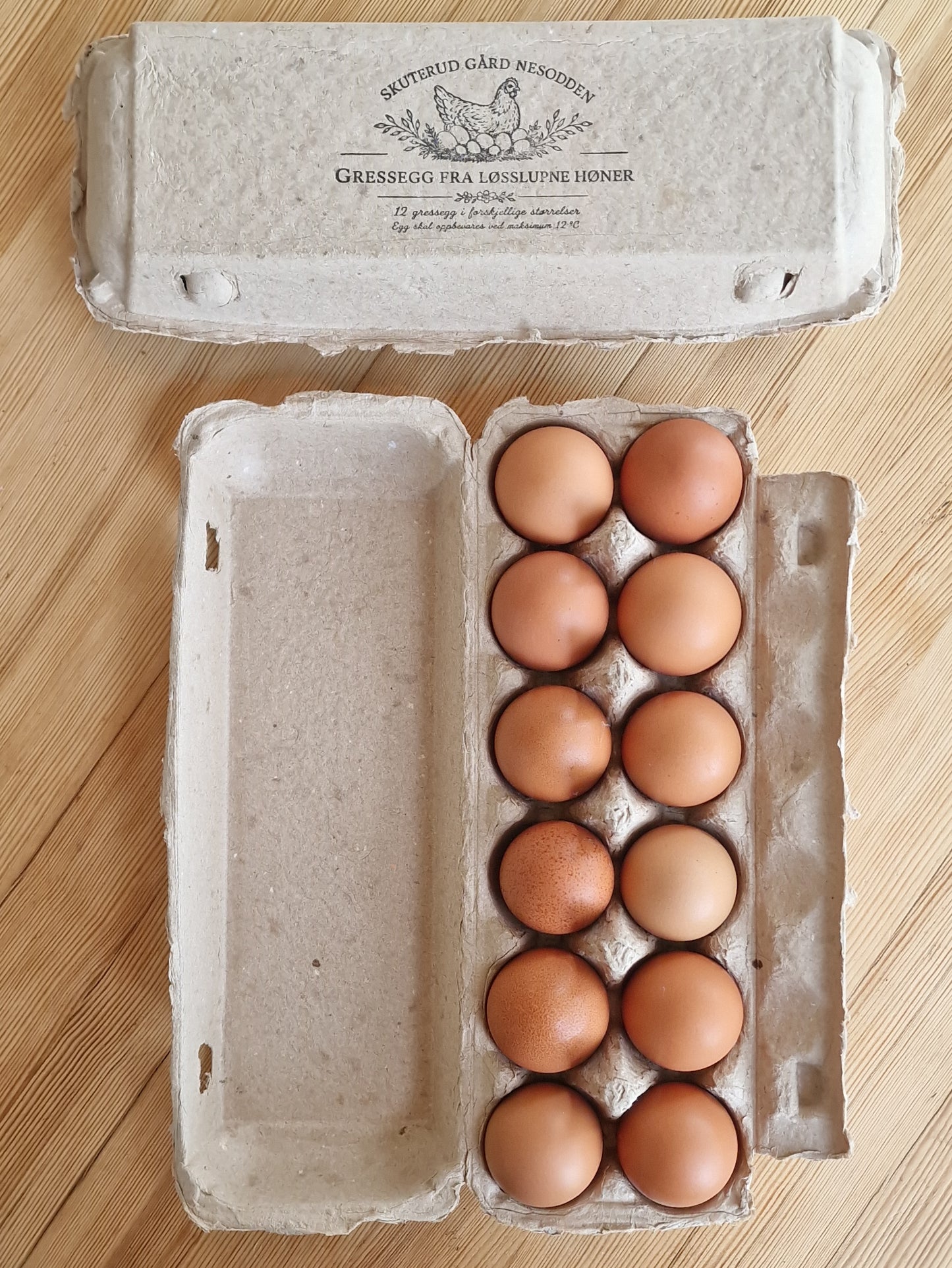 12 gressegg selvplukk til kartong